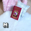 1:12 Scale Miniature Notebook with Blank Pages, Bear Print Cover, 1-3/8 inch tall, DIY Dollhouse Supply (red)