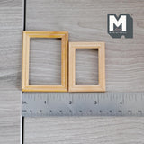 Miniature Stained Picture Frames Set 1:12 Scale Dollhouse Supplies Wood Photo Frames 2 Piece Set - F009