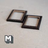 Miniature Wood Picture Frames 1:12 Scale Dollhouse Supplies Photo Frame 2-3/16 inch long Set of 2 (black) - F009