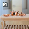 Miniature Cooking Pot and Pans 1:12 Scale Dollhouse Kitchenware Metal Pot and Pans with Lid 1-1/2 inch dia. Set of 3 (nickel plated) - A018
