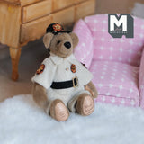 Miniature Plush Bear in Police Uniform and Hat 1:12 Dollhouse Supplies Push Bear 3-3/8 inch tall (from WMB) - H047
