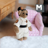 Miniature Plush Bear in Police Uniform and Hat 1:12 Dollhouse Supplies Push Bear 3-3/8 inch tall (from WMB) - H047