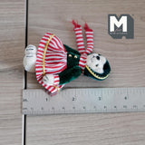 Miniature Dressed Winter Bear 1:12 Scale Dollhouse Supplies Bear with Bonnet and Striped Dress (from WMB)