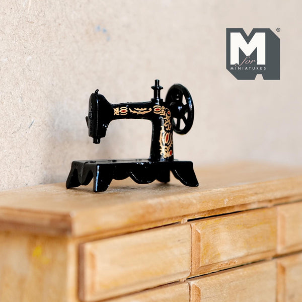 Dollhouse Supplies DIY Miniature Metal Sewing Machine 1:12 Scale Vintage Style Sewing Machine 1-5/16 inch long - C075
