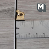 Miniature Lion Statue 1:12 Scale Dollhouse Supplies Sculpture 5/8 inch tall (metal) (gold) - G096