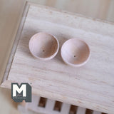 Miniature Wood Bowls 1:12 Scale Dollhouse Supplies Kitchenware Bowls Set of 2 , 3/8 inch tall - A035