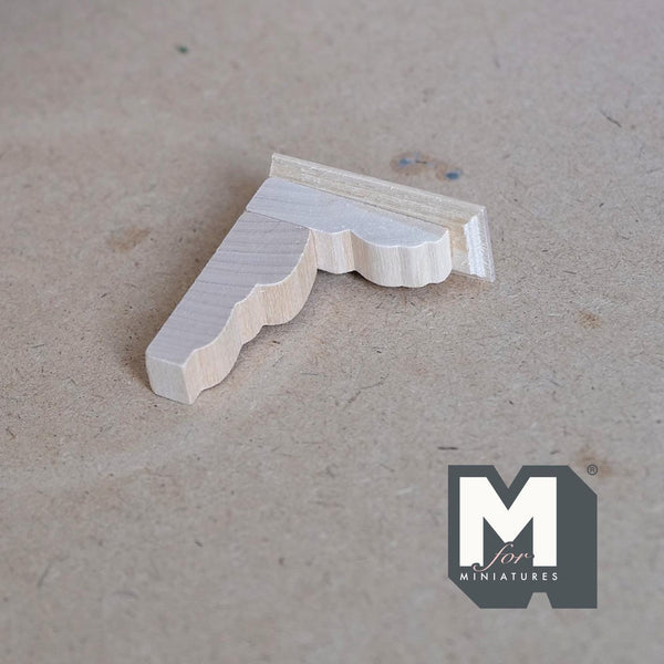 Dollhouse Supplies Large Bracket 1:12 Scale Miniature Wood Bracket 1-7/8 inch tall (wood) - J023