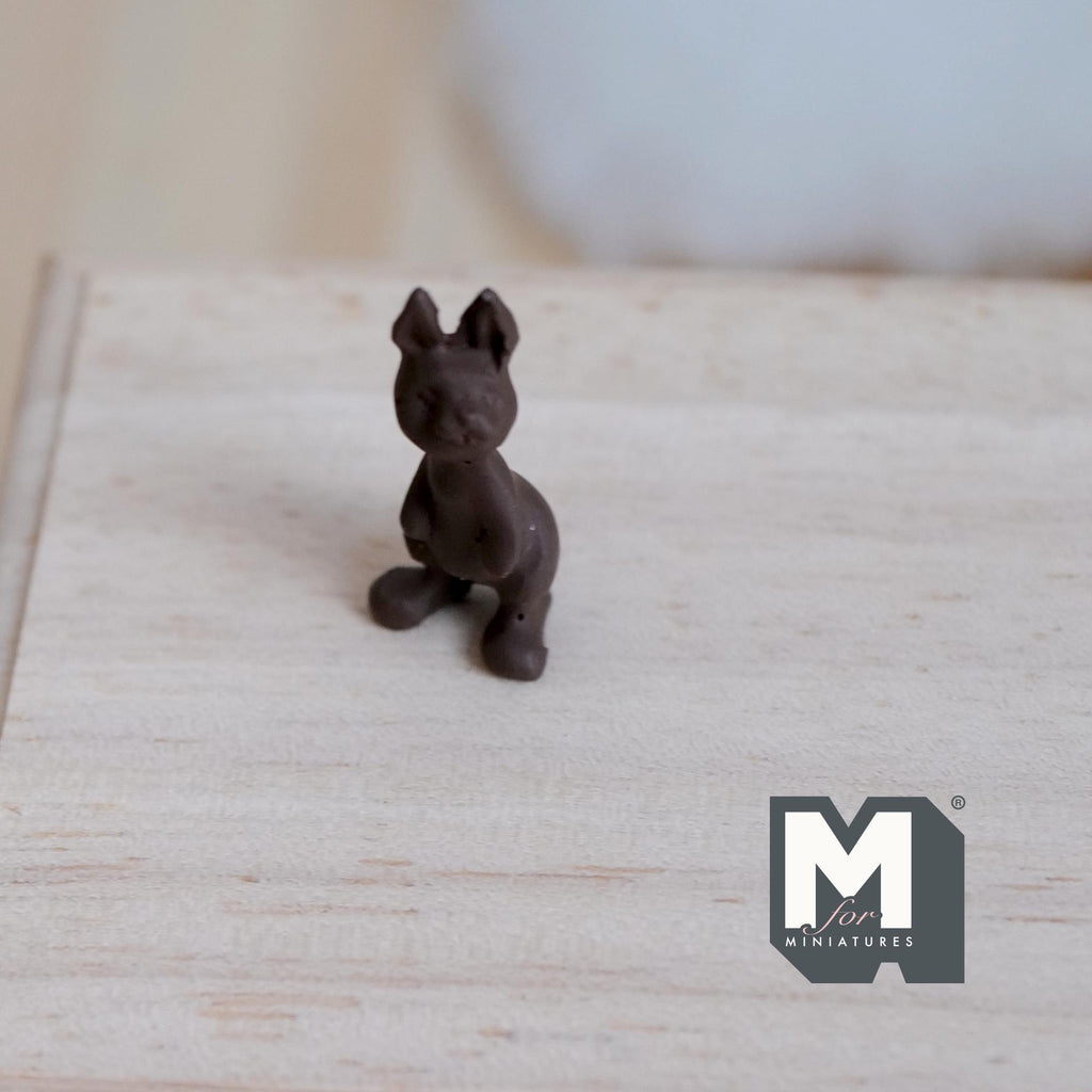 1:12 Scale Miniature Chocolate Bunny, 1 inch tall, DIY Dollhouse Supply (metal) (non edible)