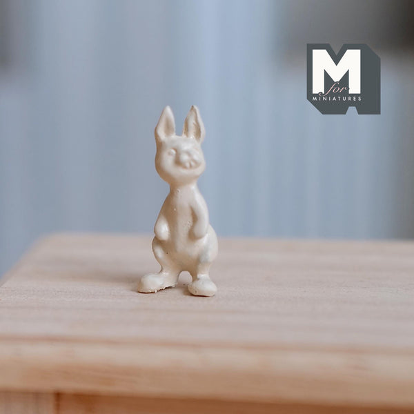 Miniature White Chocolate Bunny 1:12 Scale Dollhouse Supplies Sweets Chocolate Rabbit 1 inch tall (metal) (non edible) - E032
