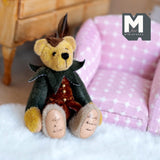 Miniature Plush Bear with Bow and Bow Quiver 1:12 Dollhouse Supplies Push Archery Bear Arrow 3-1/4 inch tall (from WMB) - H047