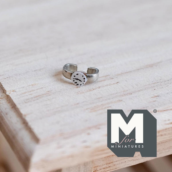 Miniature Hand Watch 1:12 Scale Silver Wrist Watch 5/16 inch long (metal) - F033