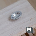 1:12 Scale Miniature Metal Oval Dish, 7/8 inch long, DIY Dollhouse Supply (silver)