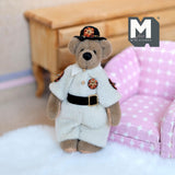 Miniature Plush Bear in Police Uniform and Hat 1:12 Dollhouse Supplies Push Bear 3-3/8 inch tall (from WMB) - H047