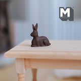 Miniature Chocolate Bunny 1:12 Scale Easter Chocolate Rabbit Dollhouse Supplies Dessert 13/16 inch long (non edible) - E019
