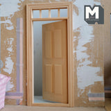Dollhouse Supplies 4 Panel Door and Frame 1:12 Scale Miniature Door 7-3/4 inch tall (Back trim sold separately) - I002