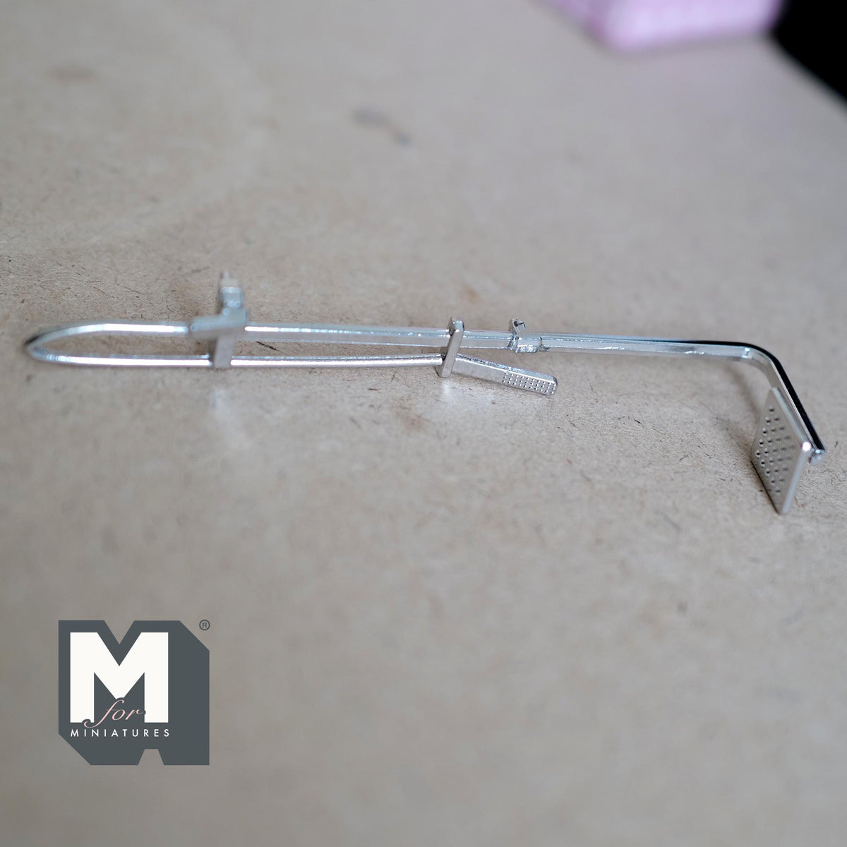 1:12 Scale Miniature Rain Shower Head with Long Pipe, 4-7/16 inch tall, DIY Dollhouse Supply (metal)