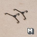 Miniature Hangers Set 1:12 Scale Dollhouse Supplies Clothes Hanger 1-9/16 inch wide (metal) (bronze) - G059