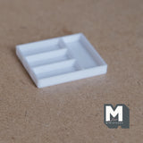 Miniature Drawer Organizer 1:12 Scale Dollhouse Supplies Drawer Divider Tray Utensil Organizer 1-7/16 inch long  (white) - D041