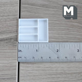 Miniature Drawer Organizer 1:12 Scale Dollhouse Supplies Drawer Divider Tray Utensil Organizer 1-7/16 inch long  (white) - D041
