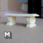 Dollhouse Supplies Fairy Garden Bench , 1:12 Miniature Garden Seat Fairy Seat Garden Chair 3-9/16 inch long (cast resin) (beige) - B086