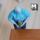 Miniature Thermal Cup 1:12 Scale Dollhouse Supplies Kitchenware Large Size Cup 5/8 inch tall (metal) (green) - A023