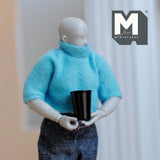 Miniature Thermal Cup 1:12 Scale Dollhouse Supplies Kitchenware Large Size Cup 5/8 inch tall (metal) (black) - A023