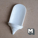 Dollhouse Supplies Wall Niche Shelf 1:12 Scale Miniature Niche in White Flat Back 3-9/16 inch tall (cast resin) - C088
