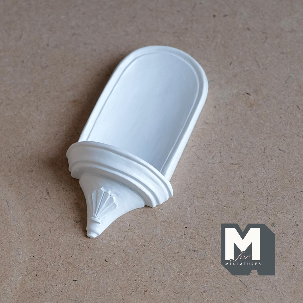 1:12 Scale Miniature Arched Wall Niche Shelf with Corbel, 3-9/16 inch tall, DIY Dollhouse Supply (cast resin) (white)