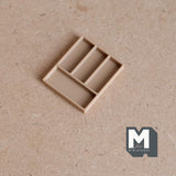 Miniature Drawer Organizer 1:12 Scale Dollhouse Supplies Drawer Divider Tray Utensil Organizer 1-7/16 inch long  (beige) - D041