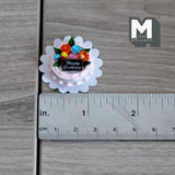 Miniature Birthday Cake 1:12 Scale Dollhouse Supplies Cake with Icing 1 inch dia. (non edible) (white) - E010