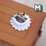 Miniature Birthday Cake 1:12 Scale Dollhouse Supplies Cake with Icing 1 inch dia. (non edible) (white) - E010