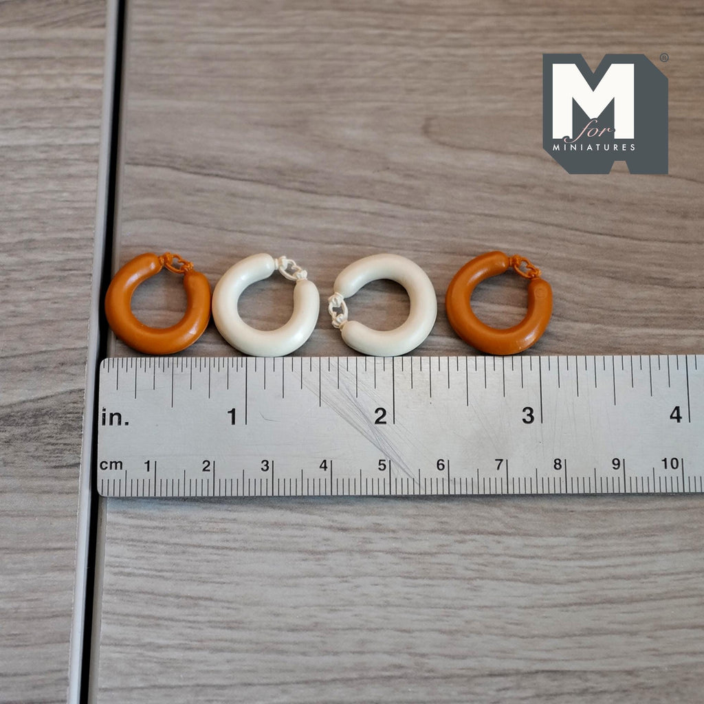1:12 Scale Miniature Ring Sausages, Set of 4, 3/4 inch dia., DIY Dollhouse Supply