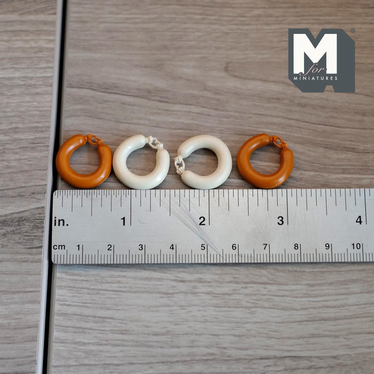 1:12 Scale Miniature Ring Sausages, Set of 4, 3/4 inch dia., DIY Dollhouse Supply