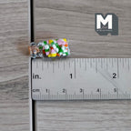 1:12 Scale Miniature Jar of Candy Squares with Cork Lid, 13/16 inch tall, DIY Dollhouse Supply (glass)