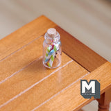 Miniature Jar of Candy Canes 1:12 Scale Dollhouse Supplies Glass Jar with Cork Lid 13/16 inch tall (glass) - E010