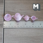 Miniature testel i metal med tekande, kop, underkop, mælkekande og sukkerskål i skala 1:6, sæt med 5, gør-det-selv-materiale til dukkehus (lyserød)