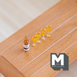 Miniature Wine Bottle and Glasses Set of 5 , 1:12 Scale Dollhouse Wine and Glasses  - B040