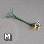 Bouquet de fleurs jaunes miniatures à l'échelle 1:12, tige florale pour jardin de fées et diorama, 10 cm de long