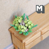 Miniature Hanging Flower Basket 1:12 Scale Dollhouse Supplies Garden Flowers 1-11/16 inch dia. (green) - F098