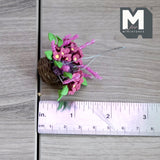 Miniature Hanging Flower Basket 1:12 Scale Dollhouse Supplies Garden Flowers 1-11/16 inch dia. (pink) - F098
