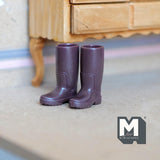 Miniature Rain Boots 1:12 Scale Rubber Boots  (brown) - B077