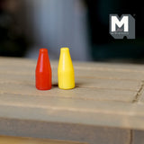 Dollhouse Supplies Miniature Ketchup & Mustard Bottles Set of 2 , 1:12 Scale Miniature Bottles - F061