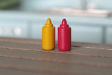 Dollhouse Supplies Miniature Ketchup & Mustard Bottles set of 2 - E071