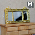 Miniature Mantel Mirror 1:12 Scale Dollhouse Supplies Ornate Frame Triple Panel Mirror 4-3/16 inch wide - F032