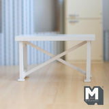 Dollhouse Supplies Miniature Farmhouse Table 1:12 Scale Patio Table Dollhouse Dining Table Furniture 4-1/2 inch long (wood) (white) - K025
