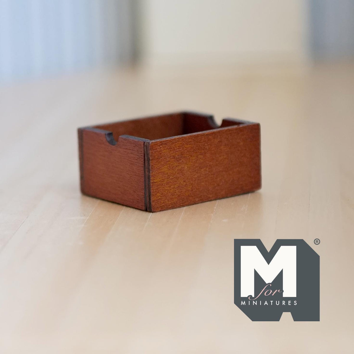 1:12 Scale Miniature Storage Crate with Hand Holes, 1-3/16 inch long, DIY Dollhouse Supply (wood) (brown)