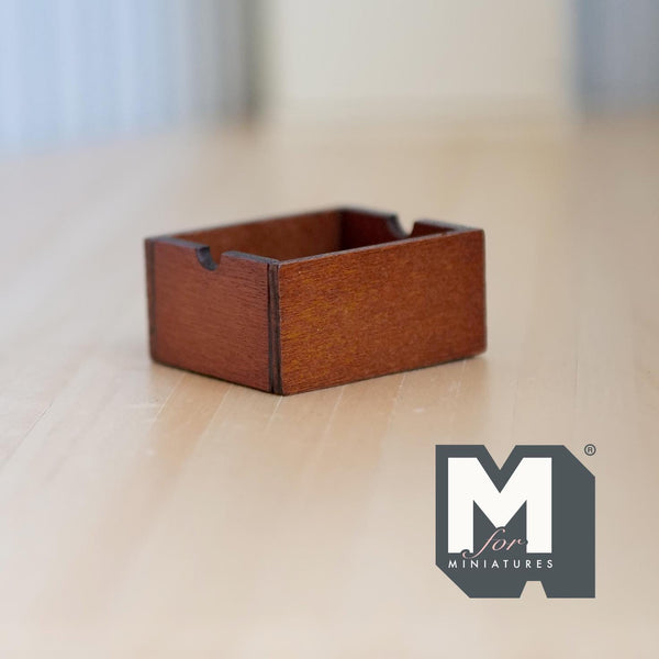 Miniature wooden storage box 1:12 scale dollhouse wood crate milk crate 1-3/16 inch long (wood) (brown) - J033