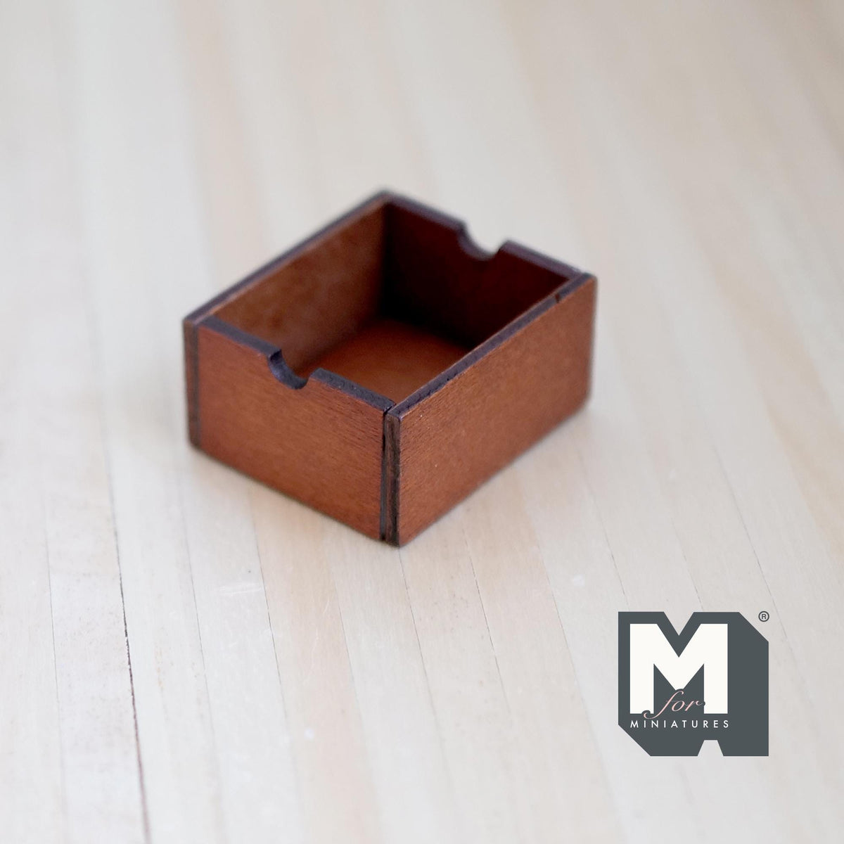 1:12 Scale Miniature Storage Crate with Hand Holes, 1-3/16 inch long, DIY Dollhouse Supply (wood) (brown)