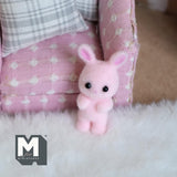 Dollhouse Supplies Miniature Bunny Doll 1-5/16 inch tall (flocked skin) (pink) - G022