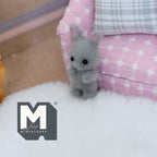1:12 Scale Miniature Bunny Doll, 1-5/16 inch tall, DIY Dollhouse Supply (flocked skin) (gray)